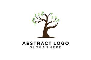 diseño de logotipo de árbol verde hoja natural y abstracta. vector