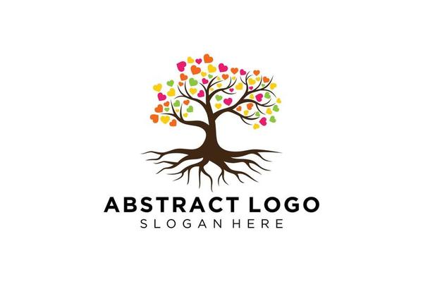 Green tree logo design natural and abstract leaf.