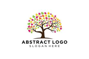 diseño de logotipo de árbol verde hoja natural y abstracta. vector