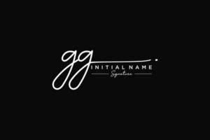 Initial GG signature logo template vector. Hand drawn Calligraphy lettering Vector illustration.