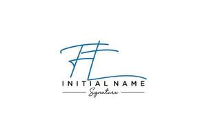 Initial FT signature logo template vector. Hand drawn Calligraphy lettering Vector illustration.