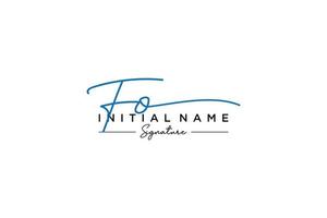 Initial FO signature logo template vector. Hand drawn Calligraphy lettering Vector illustration.