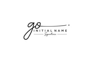 Initial GO signature logo template vector. Hand drawn Calligraphy lettering Vector illustration.