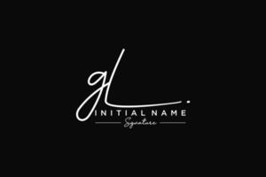 Initial GL signature logo template vector. Hand drawn Calligraphy lettering Vector illustration.