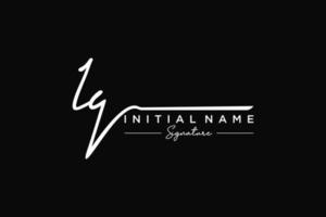 Initial IQ signature logo template vector. Hand drawn Calligraphy lettering Vector illustration.