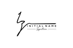 Initial IZ signature logo template vector. Hand drawn Calligraphy lettering Vector illustration.