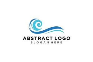 diseño de icono y símbolo de logotipo de salpicadura de onda de agua abstracta. vector