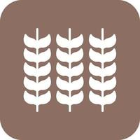 Wheat Glyph Round Corner Background Icon vector