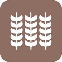 Wheat Glyph Round Corner Background Icon vector