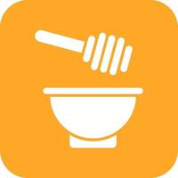 Honey Dip Glyph Round Corner Background Icon vector