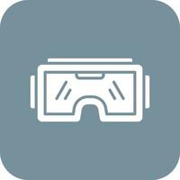 icono de fondo de esquina redonda de glifo de gafas vr vector