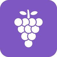 Grapes Glyph Round Corner Background Icon vector