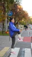 Woman jogging on the street video