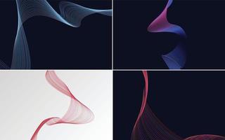 Collection of geometric minimal lines pattern set vector