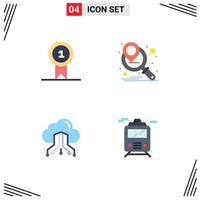 4 Universal Flat Icon Signs Symbols of prize share win marketing strategy online Editable Vector Design Elements