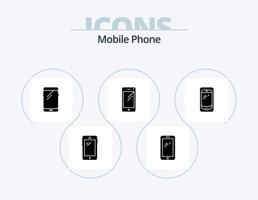 paquete de iconos de glifo de teléfono móvil 5 diseño de iconos. . vector