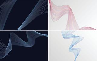 Collection of geometric minimal lines pattern set vector