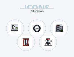 paquete de iconos llenos de línea de educación 5 diseño de iconos. educación. estacionario. borrador. vector