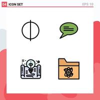Stock Vector Icon Pack of 4 Line Signs and Symbols for antialiasing form chat creative atom Editable Vector Design Elements