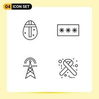 4 Creative Icons Modern Signs and Symbols of easter egg electric tower holidays passkey power Editable Vector Design Elements