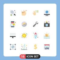 16 iconos creativos signos y símbolos modernos de raqueta mano derecha creer medios paquete editable de elementos de diseño de vectores creativos
