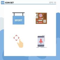 Modern Set of 4 Flat Icons and symbols such as info finger sports main gestures Editable Vector Design Elements