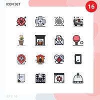 Set of 16 Modern UI Icons Symbols Signs for game delivery business cyber monday product Editable Creative Vector Design Elements