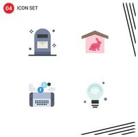 Set of 4 Modern UI Icons Symbols Signs for box game post easter facebook Editable Vector Design Elements