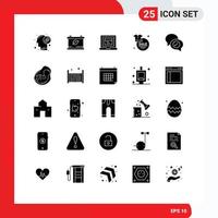 paquete de iconos de vector de stock de 25 signos y símbolos de línea para elementos de diseño de vector editables de moda de camisa de portátil de chat de correo