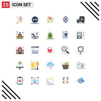 25 Universal Flat Colors Set for Web and Mobile Applications ambulance stack lenses layers arrange Editable Vector Design Elements