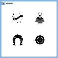 4 Creative Icons Modern Signs and Symbols of arrows festival left bbq horseshoe Editable Vector Design Elements