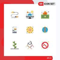 Set of 9 Modern UI Icons Symbols Signs for blockchain file money process money Editable Vector Design Elements