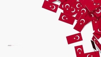 Turkey Flag Falling From Right Side on Ground, Independence Day, National Day, Chroma Key, Luma Matte Selection video