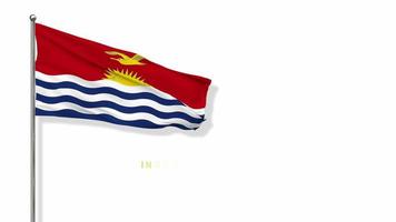 Kiribati Flag Waving in The Wind 3D Rendering, Happy Independence Day, National Day, Chroma key Green Screen, Luma Matte Selection of Flag video