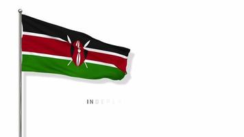 Kenya Flag Waving in The Wind 3D Rendering, Happy Independence Day, National Day, Chroma key Green Screen, Luma Matte Selection of Flag video