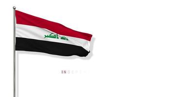 Iraq Flag Waving in The Wind 3D Rendering, Happy Independence Day, National Day, Chroma key Green Screen, Luma Matte Selection of Flag video