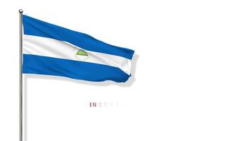 bandera de nicaragua ondeando en el viento representación 3d, feliz día de la independencia, día nacional, pantalla verde croma clave, luma mate selección de bandera video