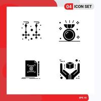 Set of Modern UI Icons Symbols Signs for drop letter gold jewelry mail Editable Vector Design Elements