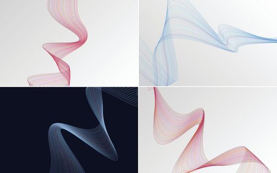 Collection of geometric minimal lines pattern set vector