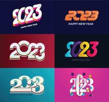 Big Set of 2023 Happy New Year logo text design 2023 number design template vector