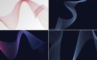 Collection of geometric minimal lines pattern set vector