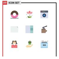 Pack of 9 Modern Flat Colors Signs and Symbols for Web Print Media such as ax grid spring landscape document Editable Vector Design Elements