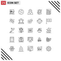 25 Thematic Vector Lines and Editable Symbols of data point map place location Editable Vector Design Elements