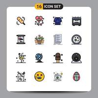 16 iconos creativos signos y símbolos modernos de crecimiento padre camisa amor horno elementos de diseño de vectores creativos editables