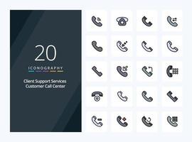 20 Call line Filled icon for presentation vector