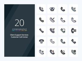 20 Call line Filled icon for presentation vector