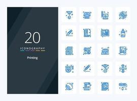 20 Printing Blue Color icon for presentation vector