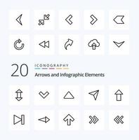 20 Arrow Line icon Pack like upload arrow up next pointer vector