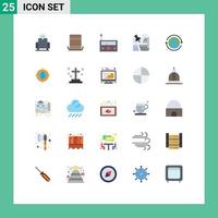 Group of 25 Flat Colors Signs and Symbols for day map equipment pin route Editable Vector Design Elements