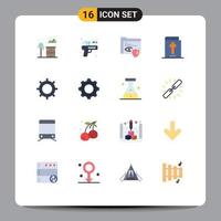 Pictogram Set of 16 Simple Flat Colors of home folder lump water surveillance Editable Pack of Creative Vector Design Elements